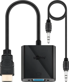 Wentronic Goobay HDMI/VGA und 3.5mm Klinke Adapter schwarz (68793)