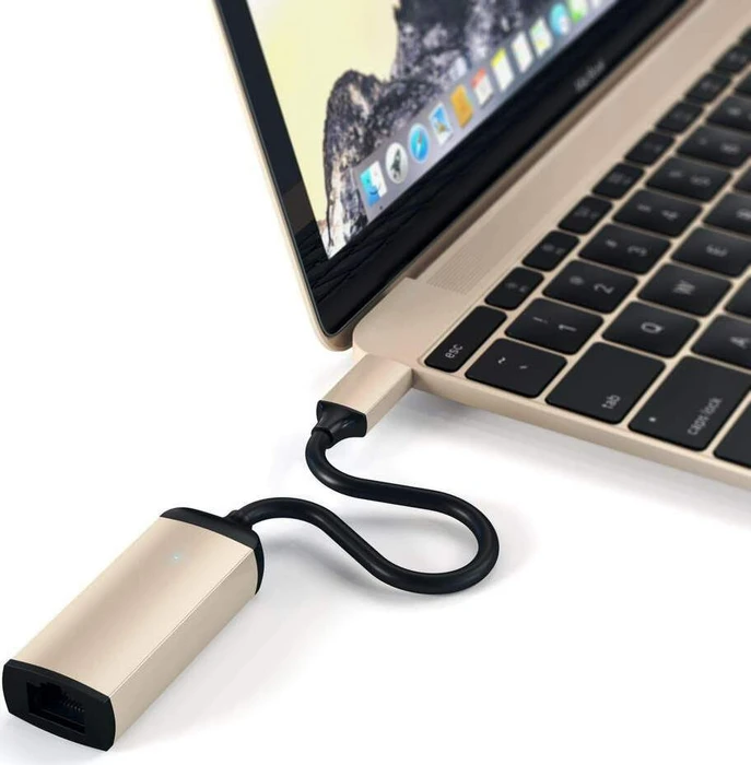 Satechi Gigabit Ethernet Adapter LAN-Adapter, gold, USB-C 3.0 [Stecker]