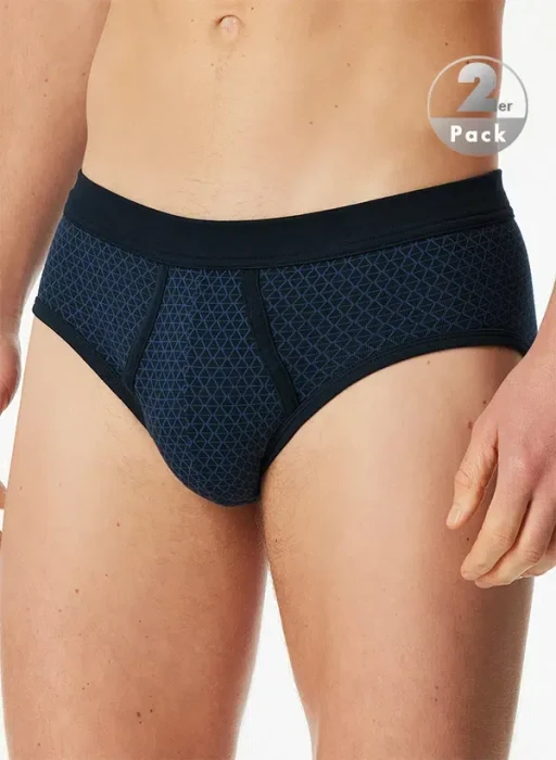 Schiesser Original Classics Feinripp mit Eingriff 2er Pack Slip nachtblau (Herren)