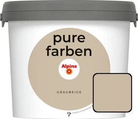 Alpina Farben Pure Farben Wandfarbe graubeige innen grau, 2.5l