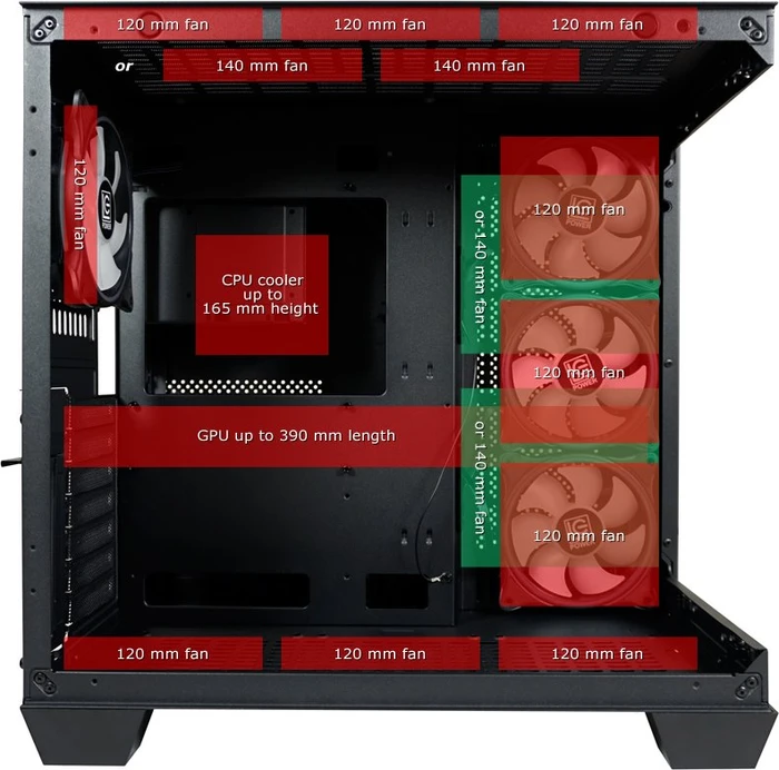 LC-Power Gaming 809B Dark Storm_X, Glasfenster