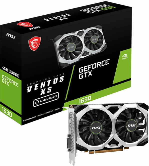 MSI GeForce GTX 1630 Ventus XS, 4GB GDDR6, DVI, HDMI, DP
