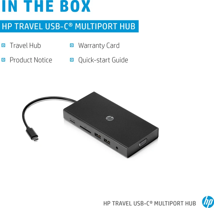 HP USB-C-Reisehub mit mehreren Anschlüssen, USB-C 3.0 [Stecker]