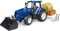 Bruder New Holland T5.120 mit Frontlader, Ladekasten, Gabeln und Rundballen Vorschaubild