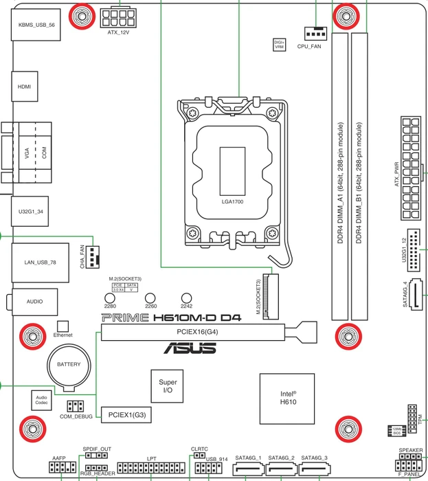 ASUS Prime H610M-D D4 (Intel 1700)