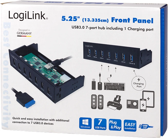 LogiLink UA0342 USB-Hub, 7x USB-A 3.0, USB-A 3.0 [Buchse]