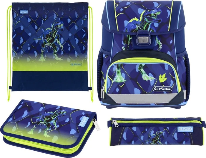 Herlitz Loop Plus Plus T-Rex Explorer Schultaschen-Set, 4-tlg.