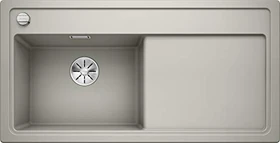 Blanco Zenar XL 6 S InFino Becken links mit Ablauffernbedienung perlgrau inkl. Holzschneidebrett