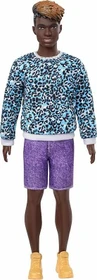 Mattel Barbie - Fashionistas Ken mit türkisem Pullover im Leopardenmuster Dreadlocks Broad
