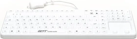 GETT KG26236 GCQ CleanType Prime Touch Plus mit Touchpad, medizinische Silikontastatur, weiß, USB, DE (TKG-109-GCQ-PR-TOUCH-KGEH-WHITE-IP68-MAG-BACKL-USB-DE)
