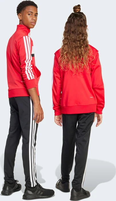adidas Seasonal Essentials Tiberio 3-Streifen Tricot Trainingsanzug pure ruby/white (Junior)