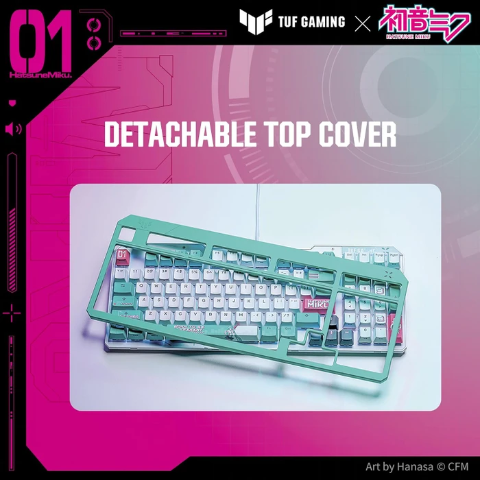 ASUS TUF Gaming K3 Gen II, Hatsune Miku Edition, LEDs RGB, TUF Optical-Mech RED Linear, USB, US