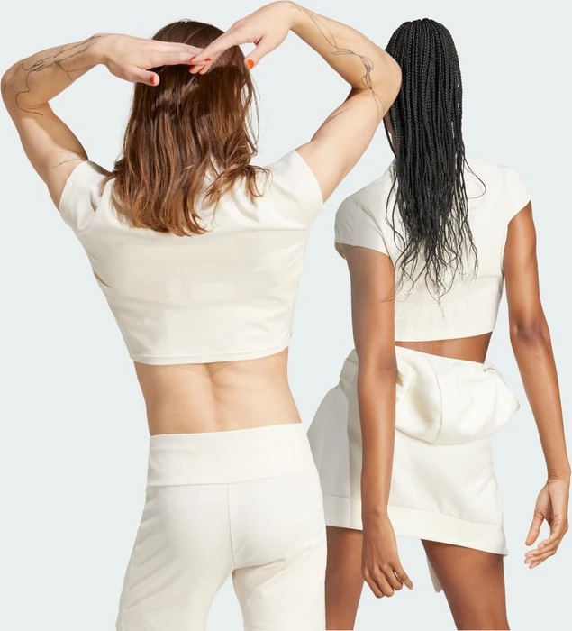 adidas Lounge Ribbed Crop T-Shirt kurzarm non dyed (Damen)