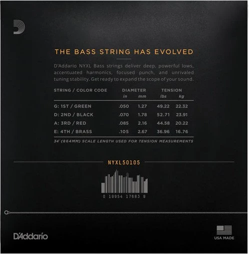 D'Addario NYXL Bass Medium, Long Scale