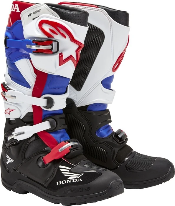 Alpinestars Honda Tech 7 Enduro Drystar Motorradstiefel schwarz/weiß/blau/rot