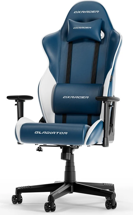 DXRacer Gladiator L Series Gamingstuhl, blau/weiß