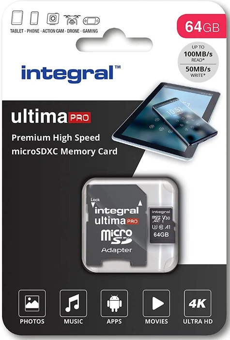 Integral High Speed R100/W45 64GB, UHS-I U3, Class 10