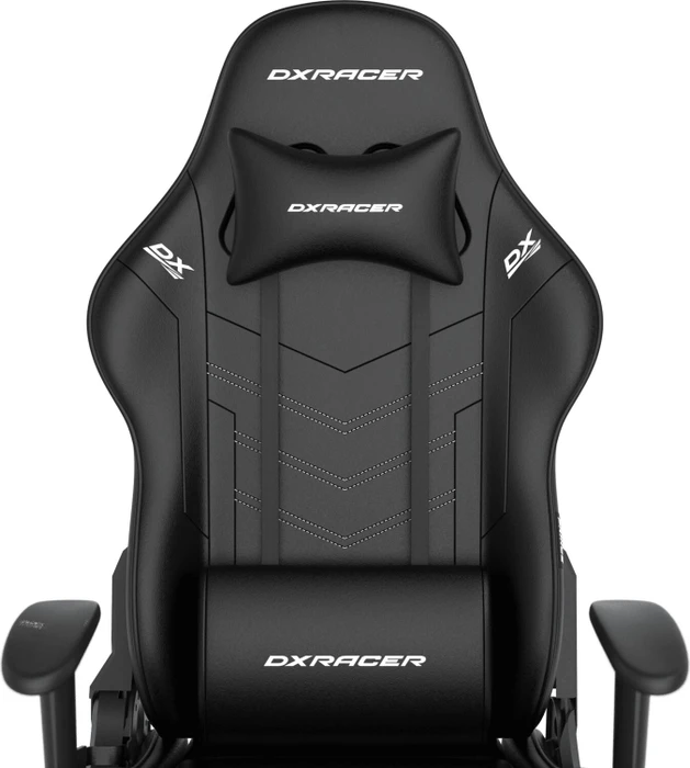 DXRacer Prince Series PF132 Gamingstuhl, schwarz mit weißen Nähten