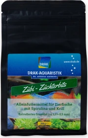 DRAK-Aquaristik Zübi, Züchter-Bits mit Spirulina und Krill, Boxpack, 200g