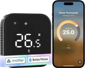 Meross MTS215B Smart WiFi Thermostat mit Display, schwarz