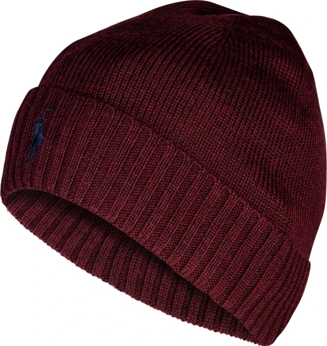 Ralph Lauren Signature Pony Wool Beanie aged wine heather