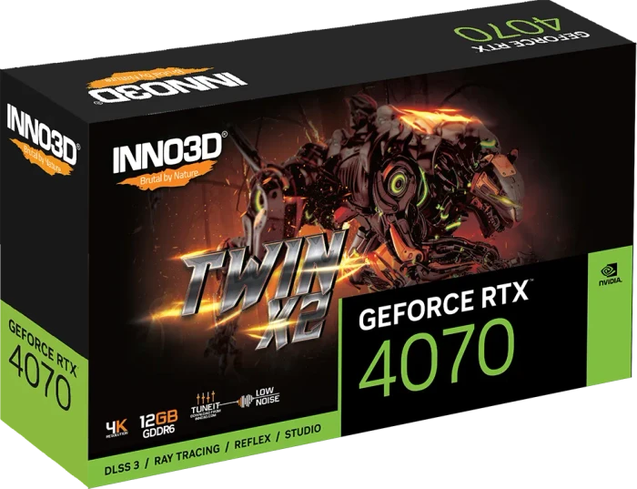 INNO3D GeForce RTX 4070 Twin X2, 12GB GDDR6, HDMI, 3x DP