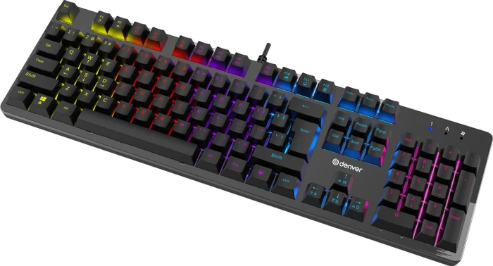 Denver GKK-330DE Mechanical Gaming Keyboard, LEDs RGB, USB, DE