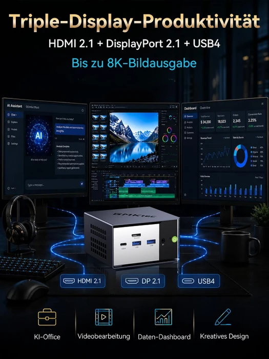 GMKtec EVO-X1 Pro, Ryzen AI 9 HX 470, 64GB RAM, 1TB SSD