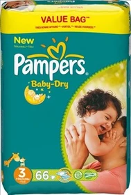 Pampers Baby-Dry Gr.3 Einwegwindel, 4-9kg, 60 Stück