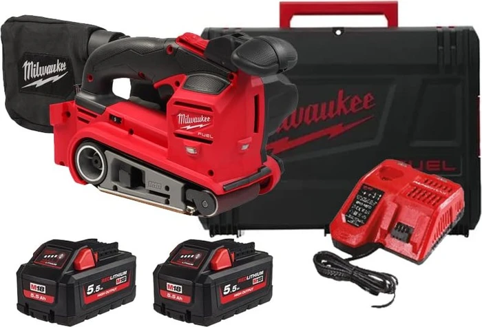 Milwaukee M18 FBTS75-552X Fuel Akku-Bandschleifer inkl. Koffer + 2 Akkus 5.5Ah
