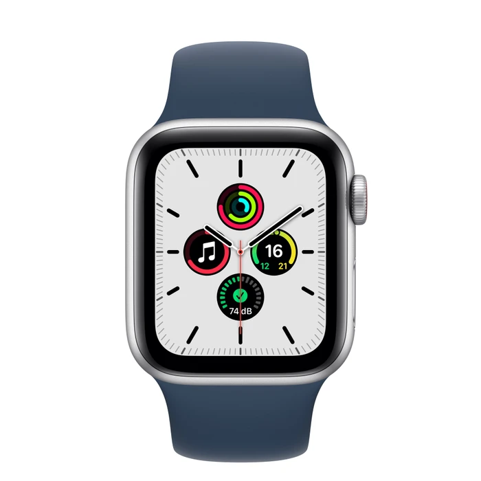Apple Watch SE (GPS + Cellular) 40mm silber mit Sportarmband abyssblau