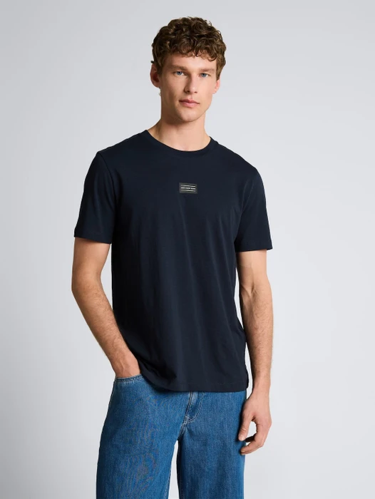 Tom Tailor Basic mit Logo-Print T-Shirt kurzarm special blue (Herren)