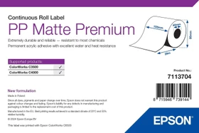 Epson Endlosetiketten PP Premium Matte Continuous Roll, 105mm, 29m, wetterfest, weiß, matt, 1 Rolle