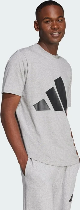 adidas Essentials Big Logo T-Shirt kurzarm medium grey heather/black (Herren)