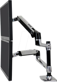 Ergotron LX Dual Stacking Arm für Tischmontage silber/schwarz