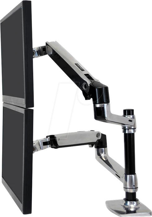 Ergotron LX Dual Stacking Arm für Tischmontage silber/schwarz
