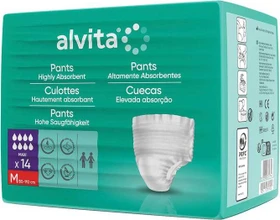 Alvita Inkontinenz Pants maxi Nacht Schutzhose Größe M, 14 Stück