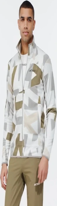 adidas Terrex Multi Printed Fleece Jacke grey one/olive strata (Herren)