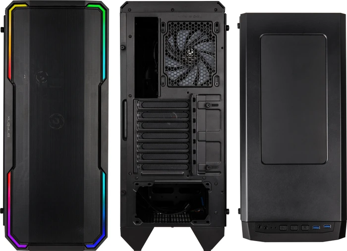 BitFenix Enso Mesh 4ARGB, schwarz, Glasfenster