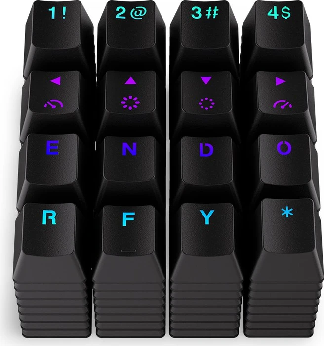 Endorfy PBT Keycaps, Kunststoff (PBT) Double-Shot, schwarz, 124 Tasten, ANSI-US