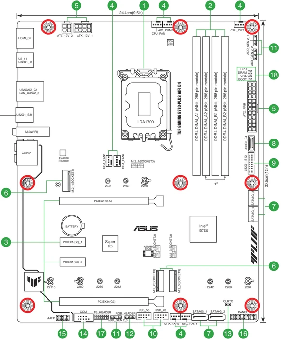 ASUS TUF Gaming B760-Plus WIFI D4 (Intel 1700)