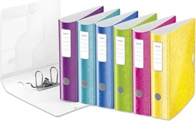 Leitz Qualitäts Ordner 2-Ring 180° Active WOW, 80mm, A4, farbig sortiert, 5er-Pack