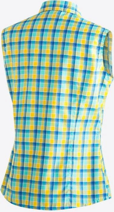 Maier Sports Paloma Hemd ärmellos blue yellow check (Damen)