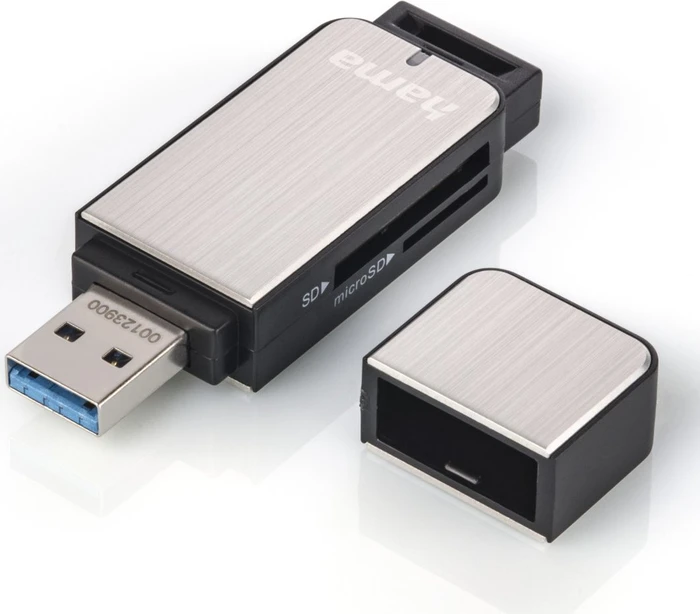 Hama Dual-Slot-Cardreader silber, USB-A 3.0 [Stecker]