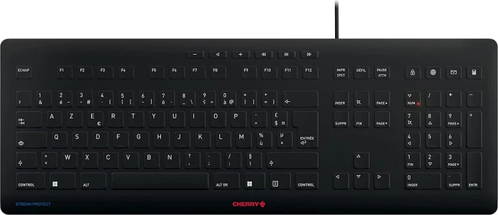 Cherry Stream Protect Keyboard, schwarz/grau, USB, FR
