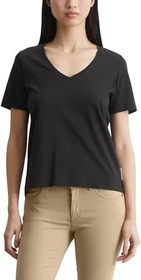Marc O'Polo Regular V-Neck T-Shirt kurzarm schwarz (Damen)