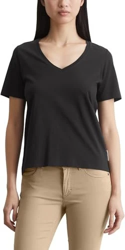 Marc O'Polo Regular V-Neck T-Shirt kurzarm schwarz (Damen)