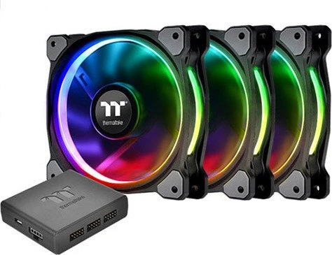 Thermaltake Riing Plus 14 LED RGB TT Premium Edition, LED-Steuerung, Lüftersteuerung, 140mm, 3er-Pack