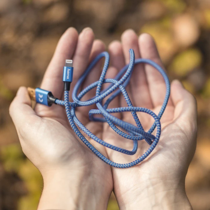 Hama Lade-/Datenkabel Reflective Lightning/USB-A 1.5m blau