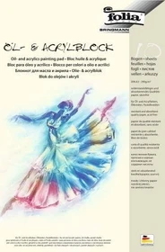 Folia Zeichenpapier für Öl- und Acrylfarben, A3, glatt, weiß, 10 Blatt